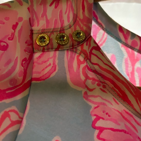 LILLY PULITZER Sophie Dress Seasalt Blue Shell We Dance 3/4 Sleeve - Picture 6 of 7